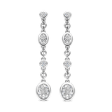 Oval Zirconia Earrings Silver