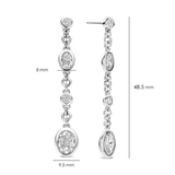 Oval Zirconia Earrings Silver