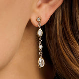 Oval Zirconia Earrings Gold Vermeil