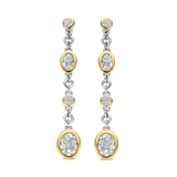 Oval Zirconia Earrings Gold Vermeil