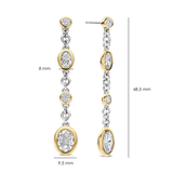 Oval Zirconia Earrings Gold Vermeil