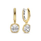 Zirconia Cushion Hoops Gold Vermeil