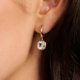 Zirconia Cushion Hoops Gold Vermeil