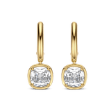 Zirconia Cushion Hoops Gold Vermeil