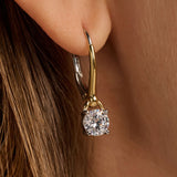Classic Square Zirconia Hoops Gold Vermeil