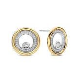 Zirconia Double Circle Earrings