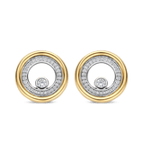 Zirconia Double Circle Earrings