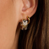 Vintage Zirconia Chain Hoops