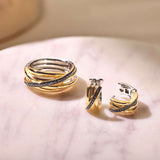 Black Zirconia Crossover Hoops