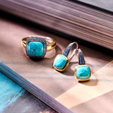 Turqoise Zirconia Cushion Hoops