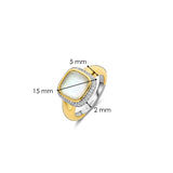 Zirconia Cushion Ring with pearl