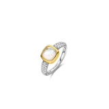 Zirconia Cushion Ring with pearl