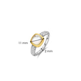Zirconia Cushion Ring with pearl