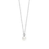 Necklace with pearl and zirconia