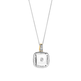 Zirconia Cushion Pearl Necklace with pendant
