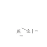 Classic Zirconia Earstuds 4mm