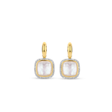 Zirconia Cushion Earrings with pearl