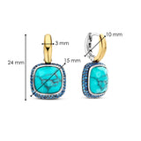 Turqoise Zirconia Cushion Hoops